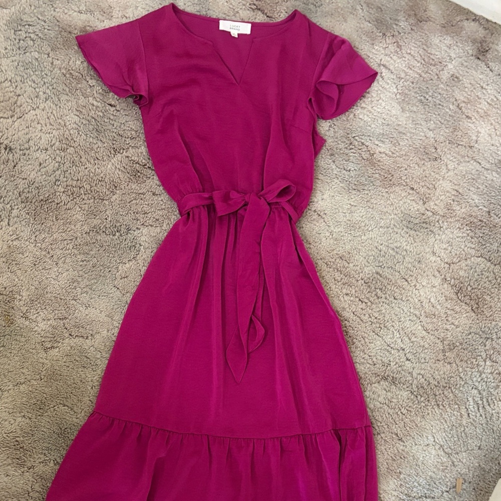 Lucky Brand Fuchsia Midi Dress